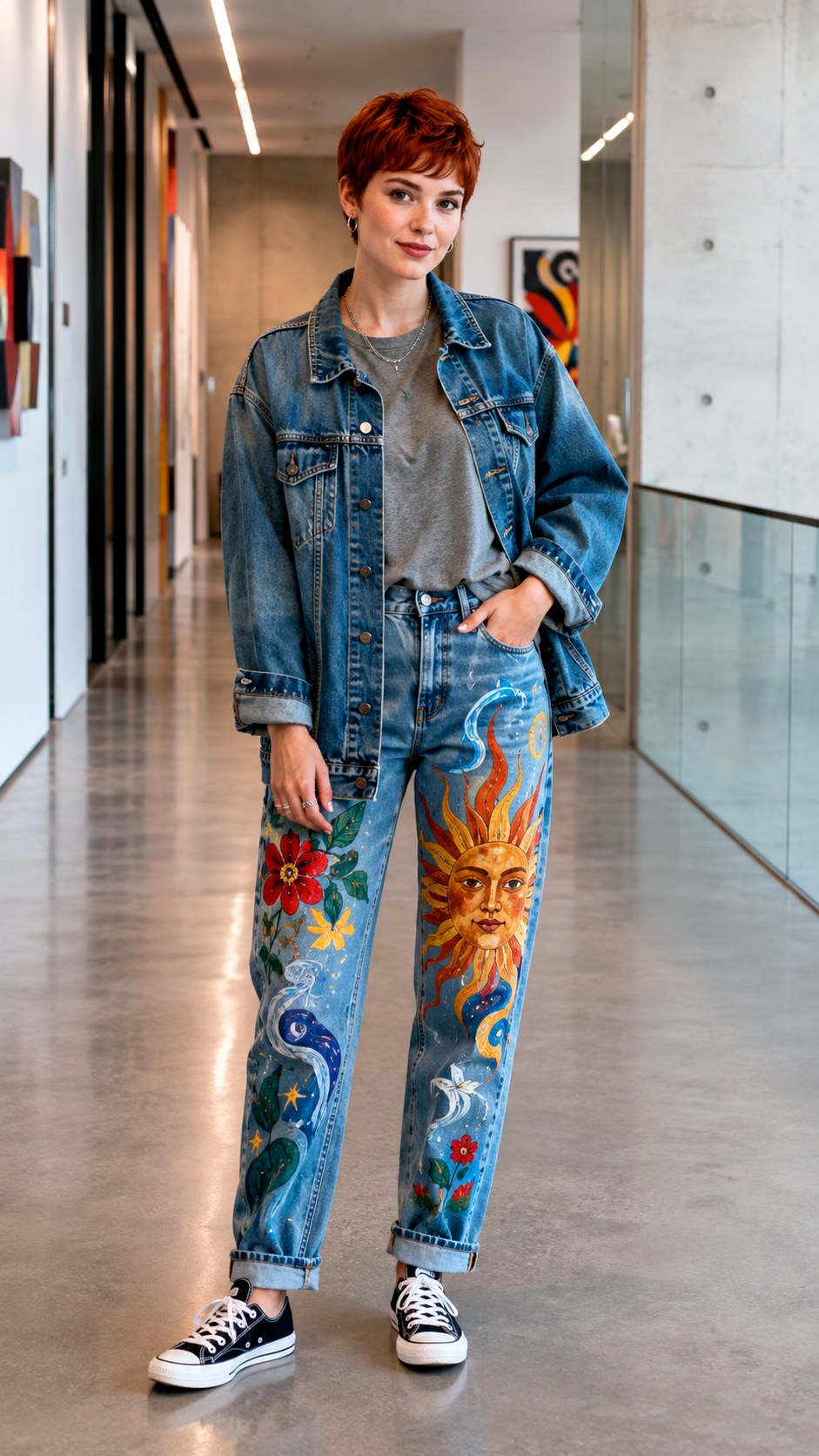 Denim Jacket Painted Jeans - 23 senior painted jean outfit ideas