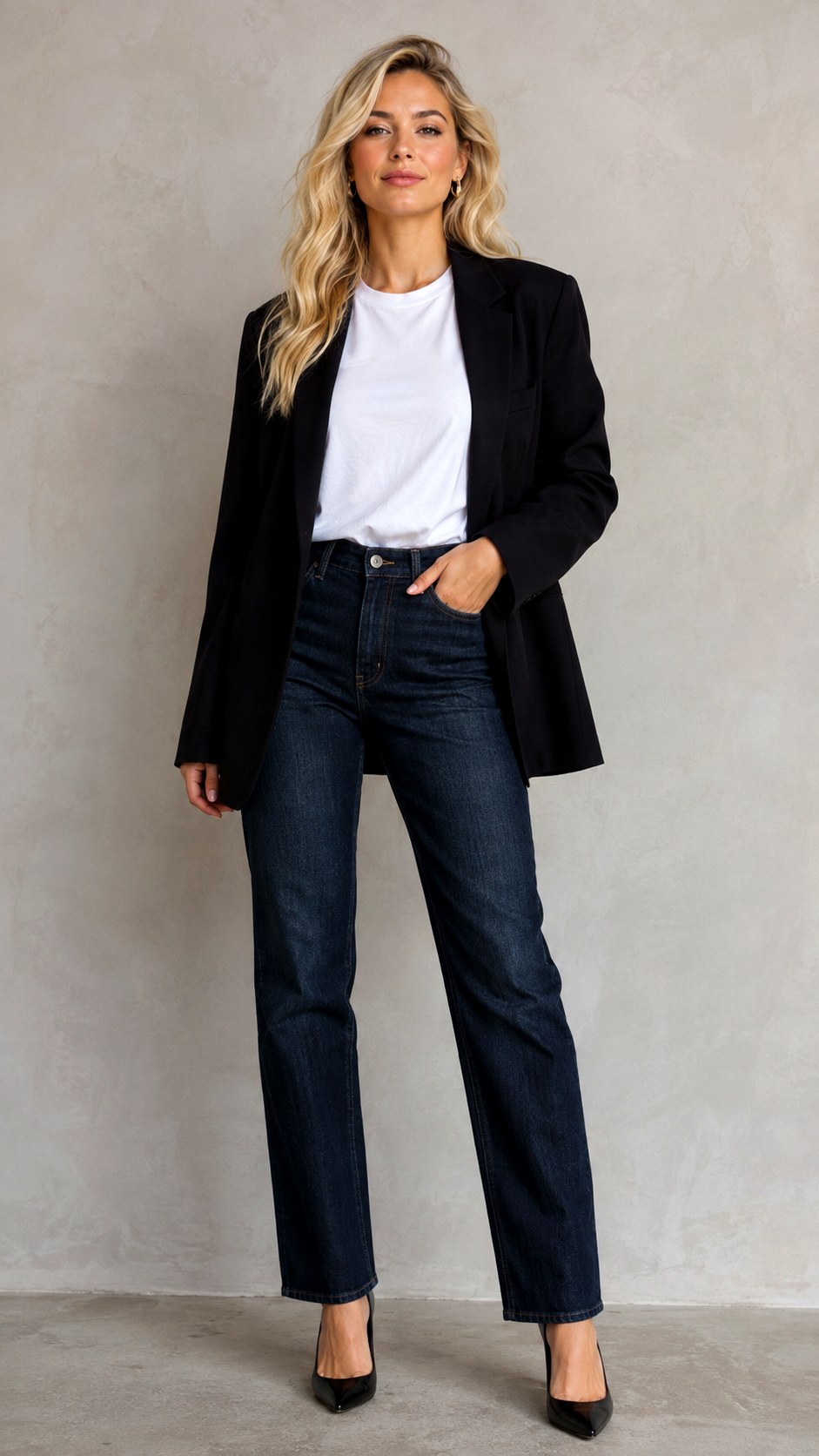 Denim and Blazer Senior Jeans - 24 senior homecoming jean outfit ideas
