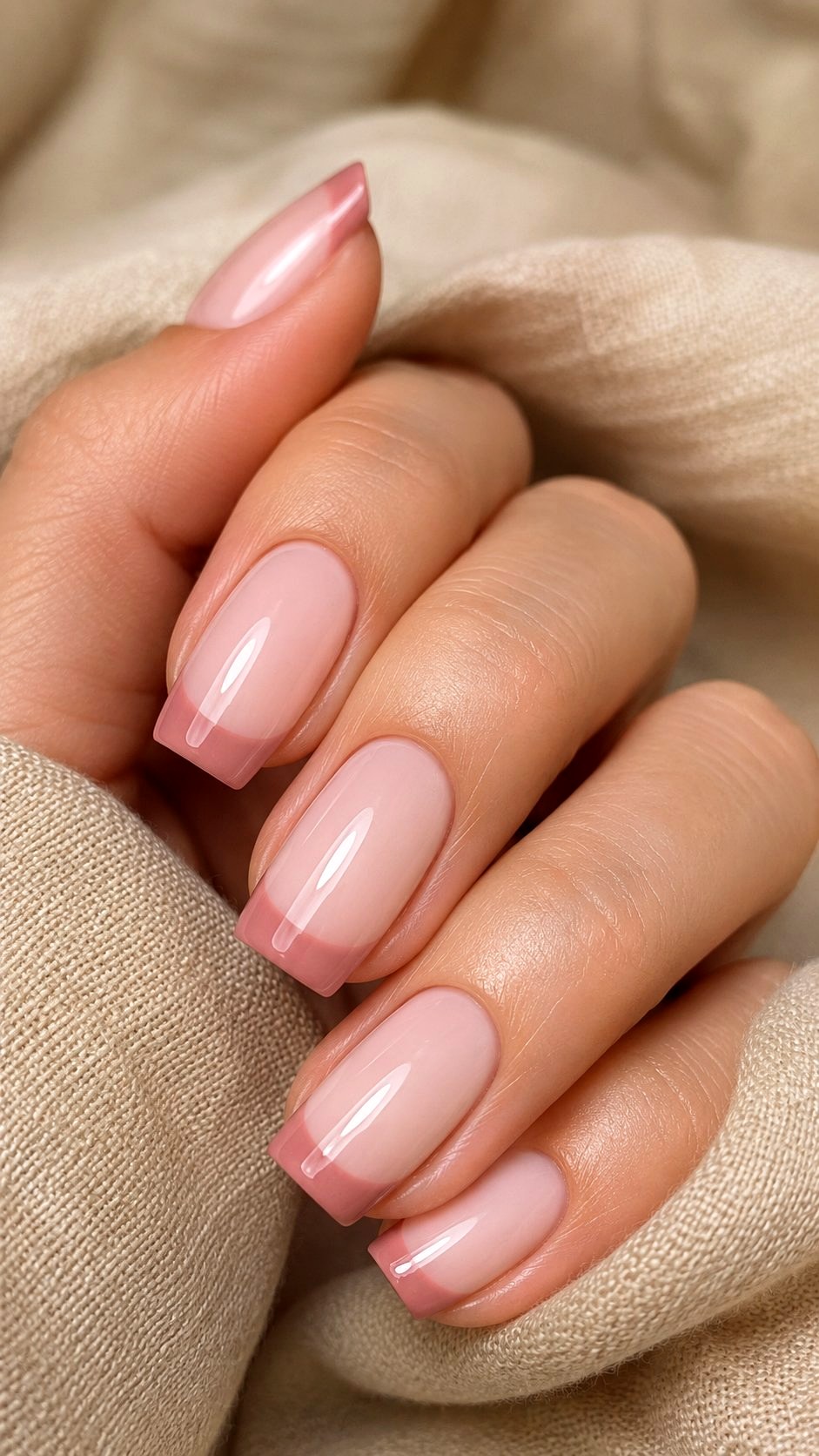 Desert Rose French Tip Manicure - 20 Desert Rose Pink Nail Ideas