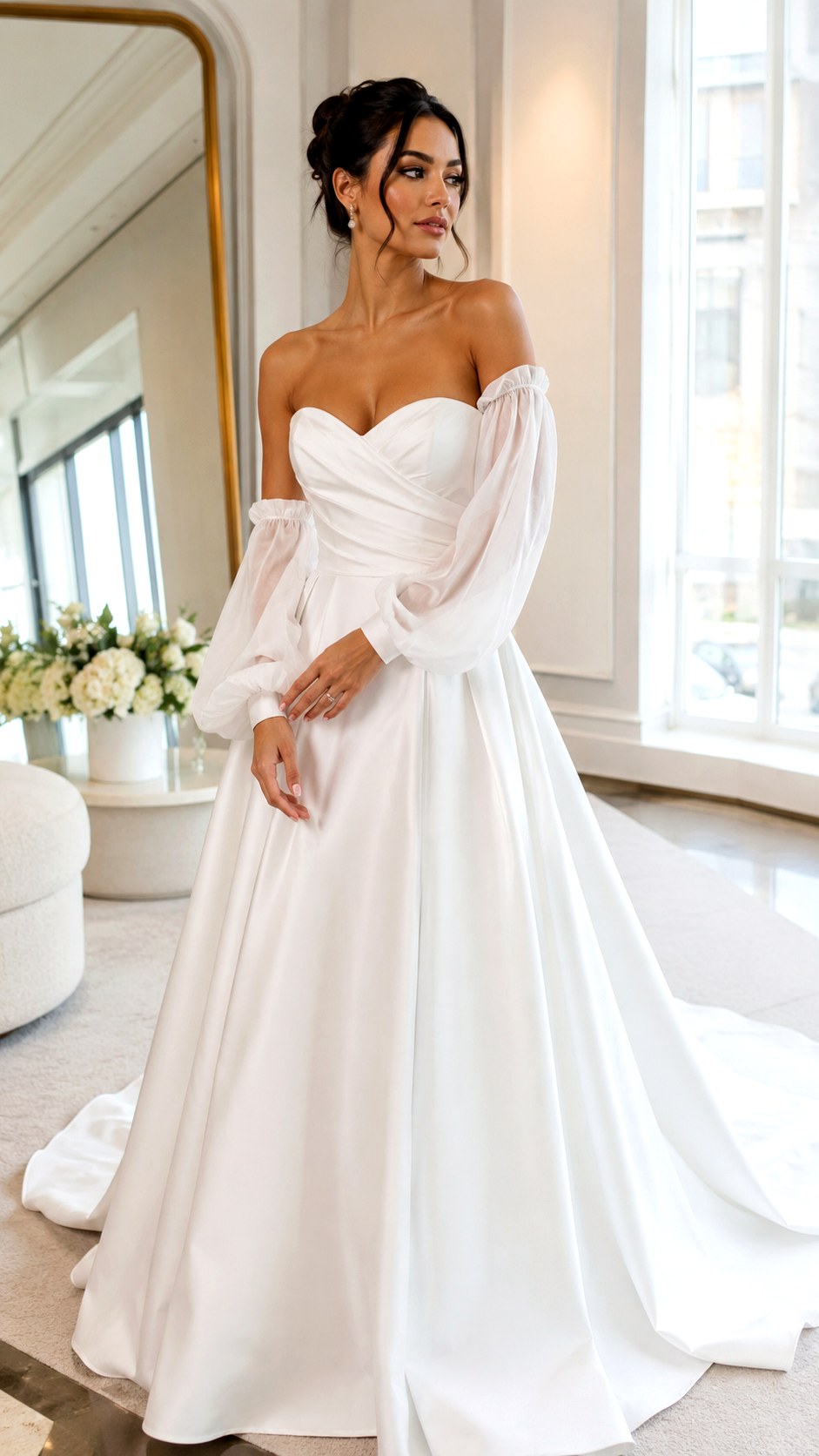 Detachable Sleeve Bridal Gowns - 22 Dream Wedding Dresses Ideas