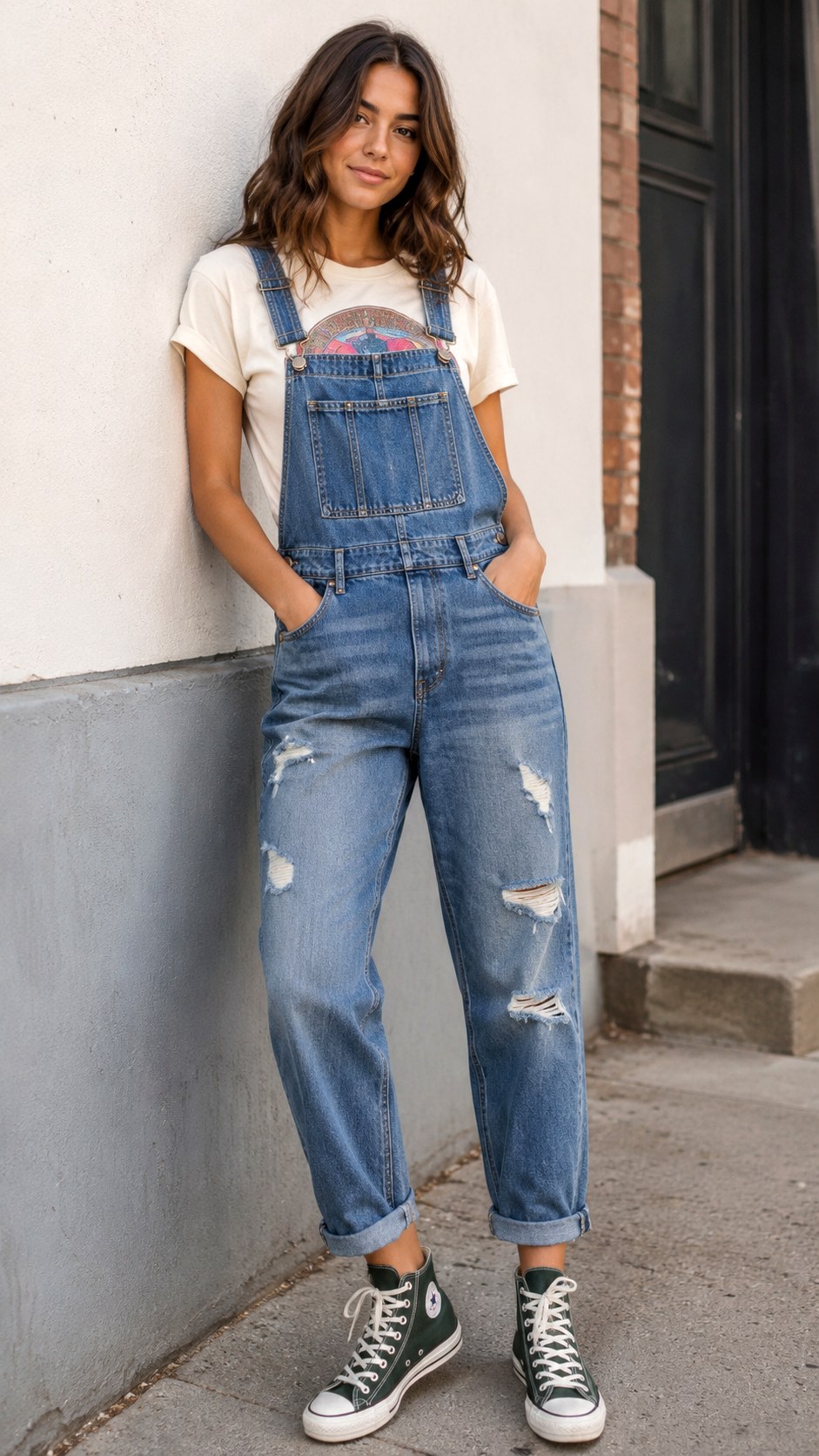 Distressed Denim Spirit Overalls Outfit - 21 school spirit overall outfit ideas