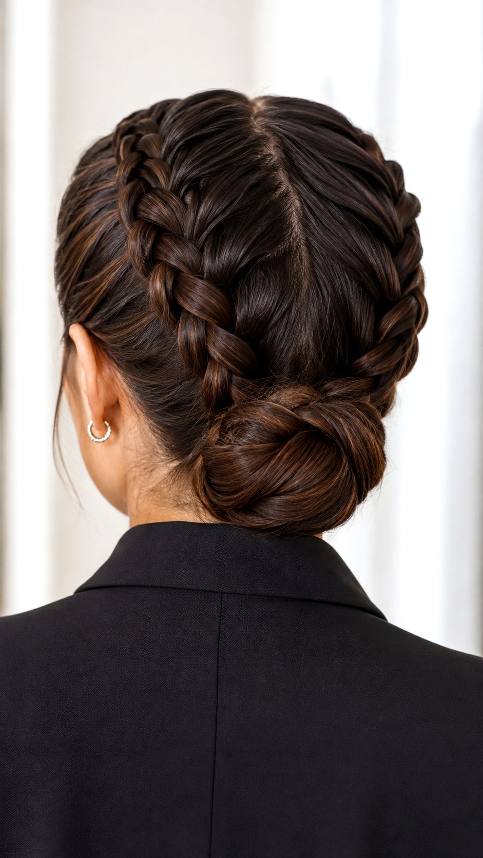 Double Braided Low Bun - 21 elegant bun hairstyles classy ideas