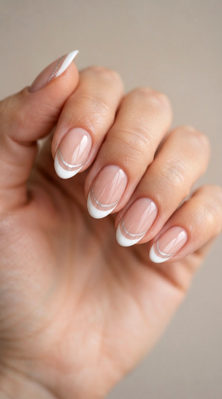 Double Lined French Nail Art - 22 natural french tip nail art ideas