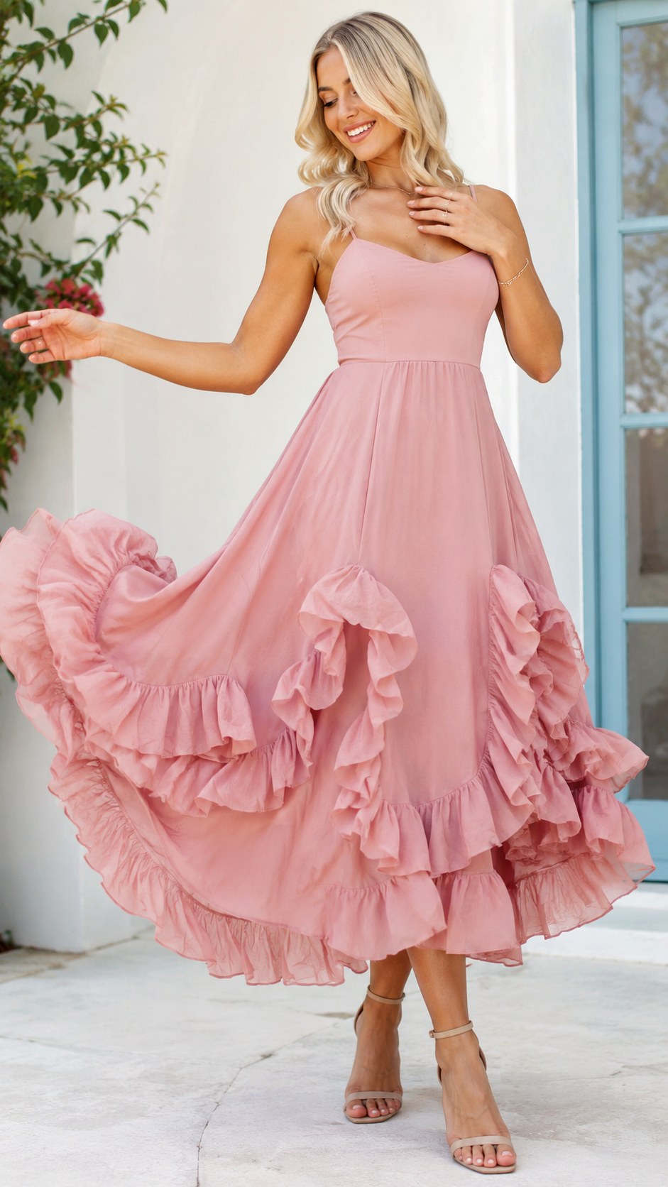 Dramatic Ruffle Trim Sundress - 25 sun dress ideas