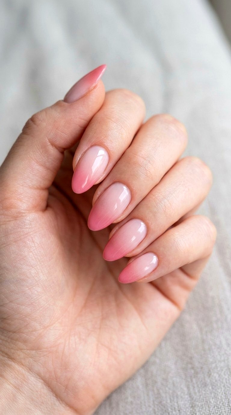 Dual Tone Rose French Fade - 20 Desert Rose Pink Nail Ideas