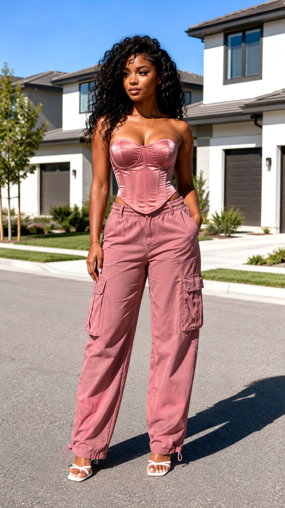 Dusty Rose Cargo Homecoming Pant Outfit - 22 homecoming pant outfit ideas
