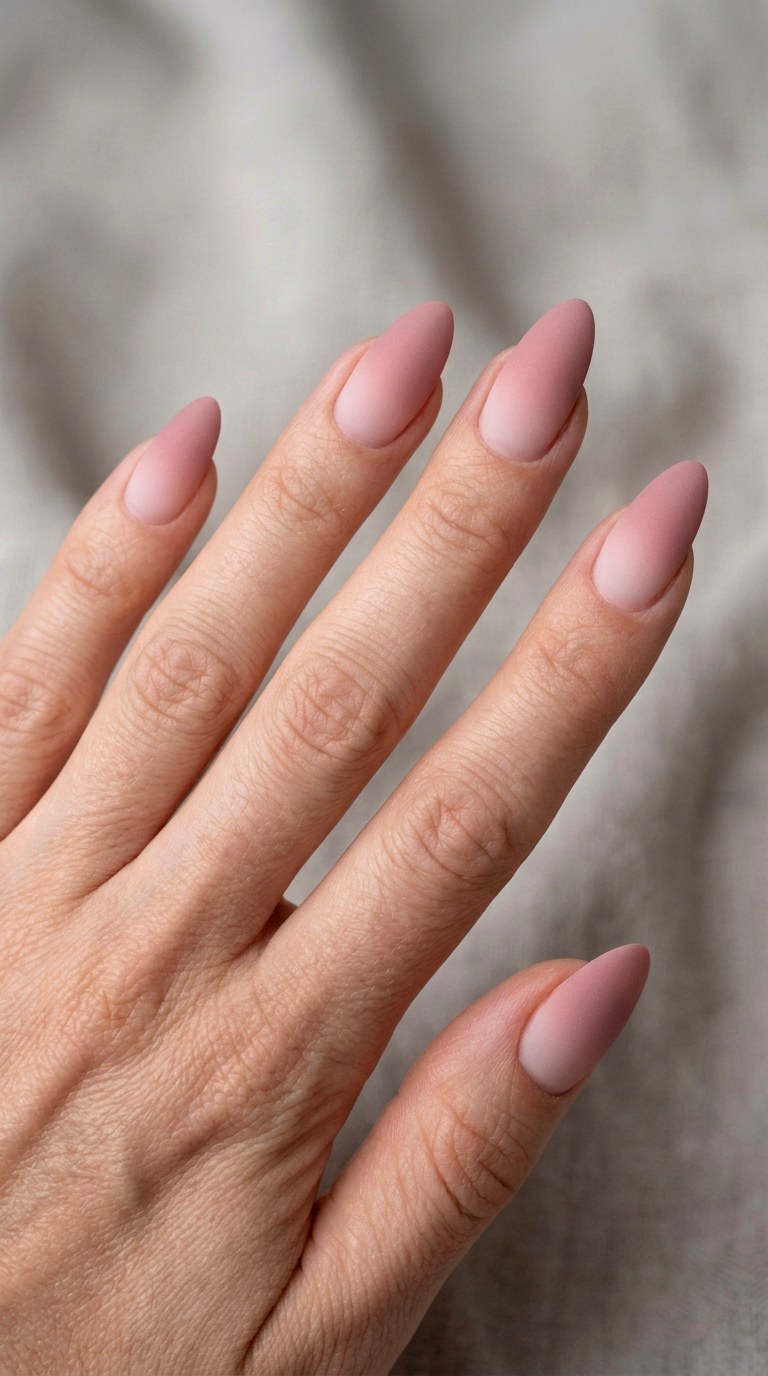 Dusty Rose Ombre French Design - 23 ombre french tip nail art designs