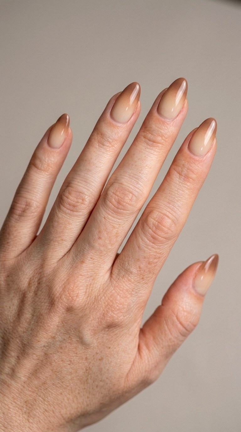 Earthy Mocha Ombre French Tip Look - 23 ombre french tip nail art designs