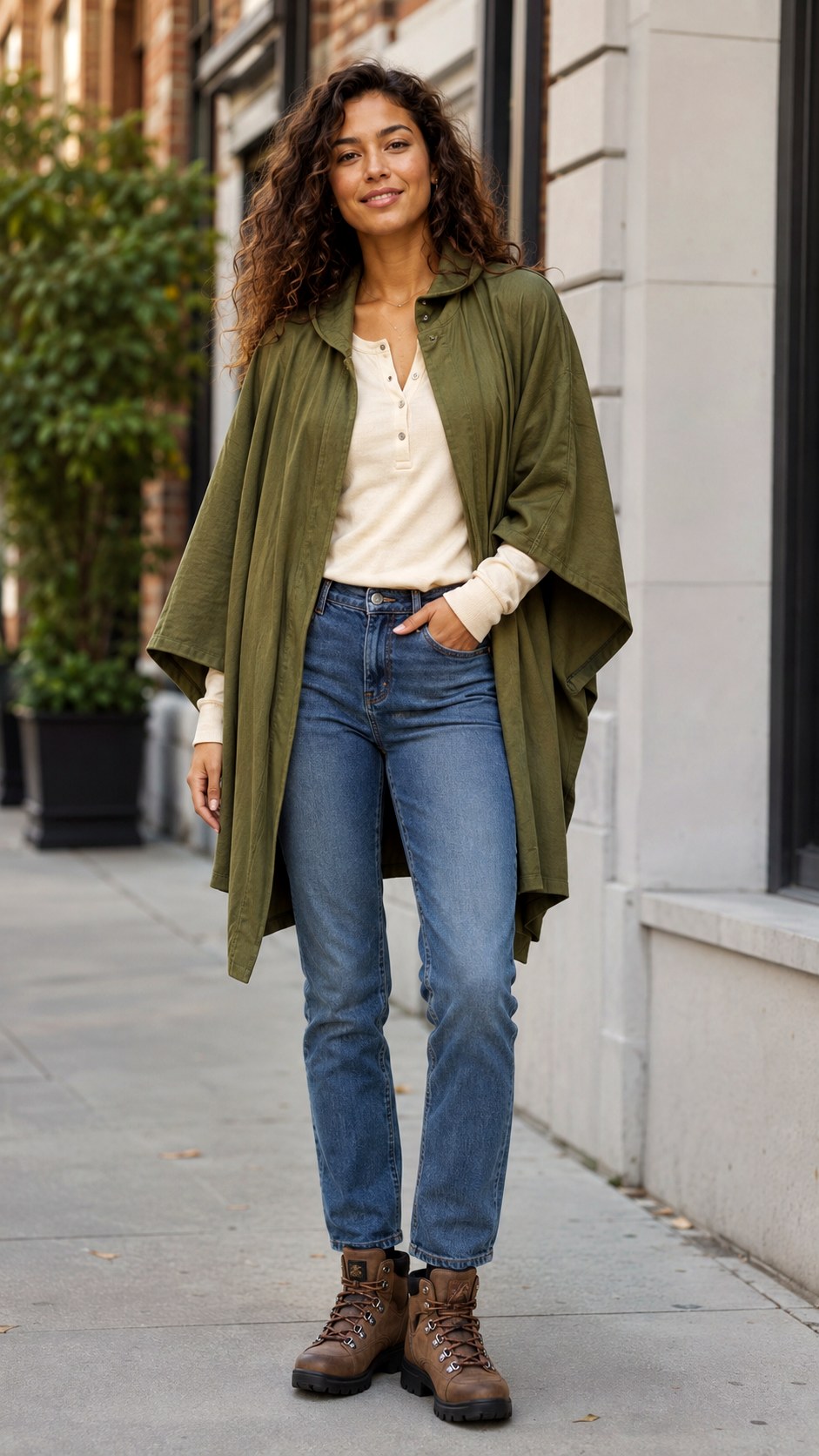 Earthy Olive Green Cape Outfit Ideas - 24 cape outfit ideas