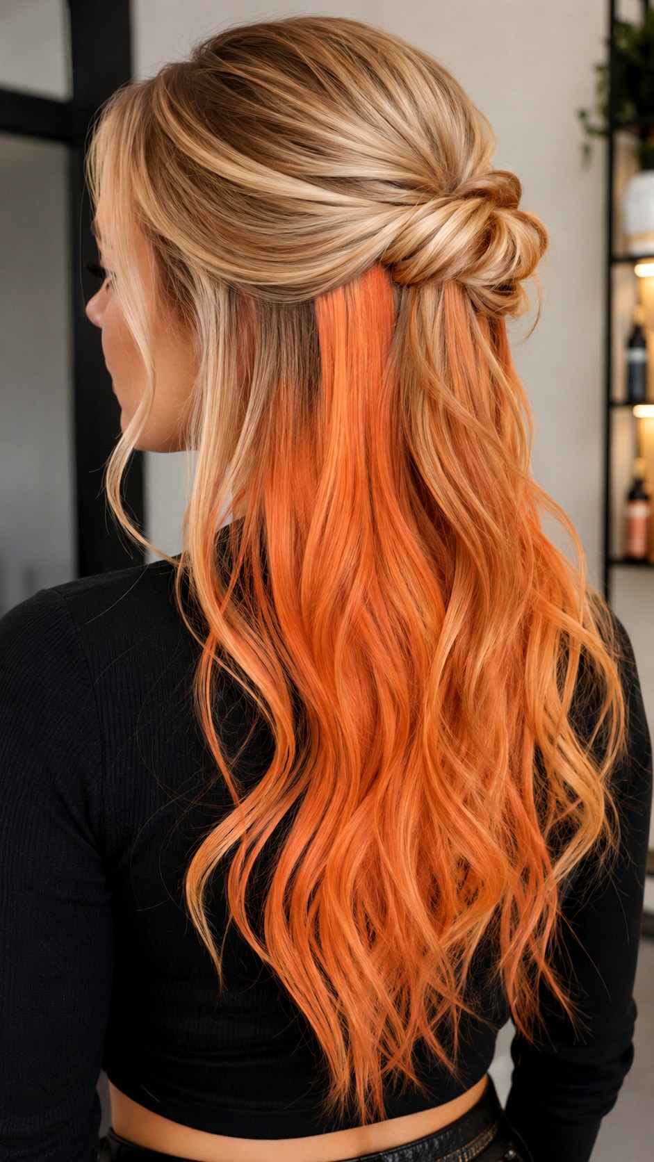 Edgy Apricot with Underlayer Color - 25 Golden Apricot Hair Color Ideas