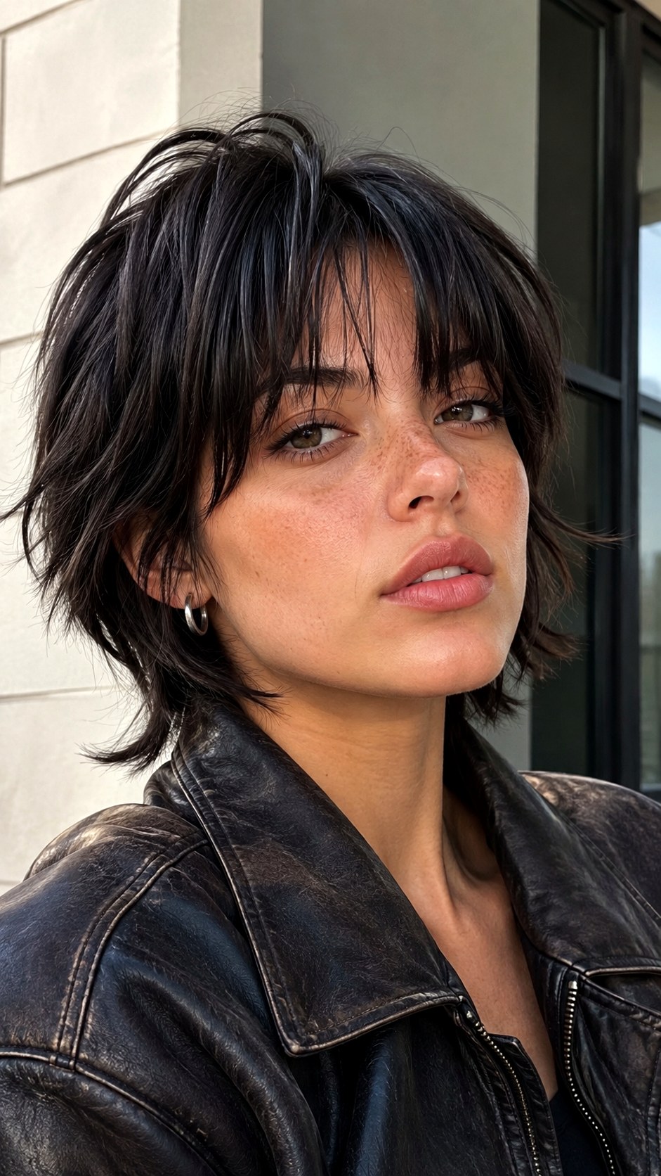 Edgy Jet Black Wolf Cut - 22 medium wolf cut hairstyle ideas