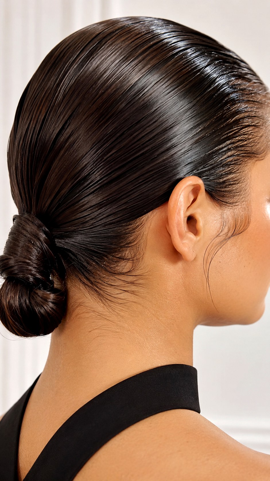 Edgy Slicked Back Low Ponytail Updo - 24 classy updo hairstyles ideas