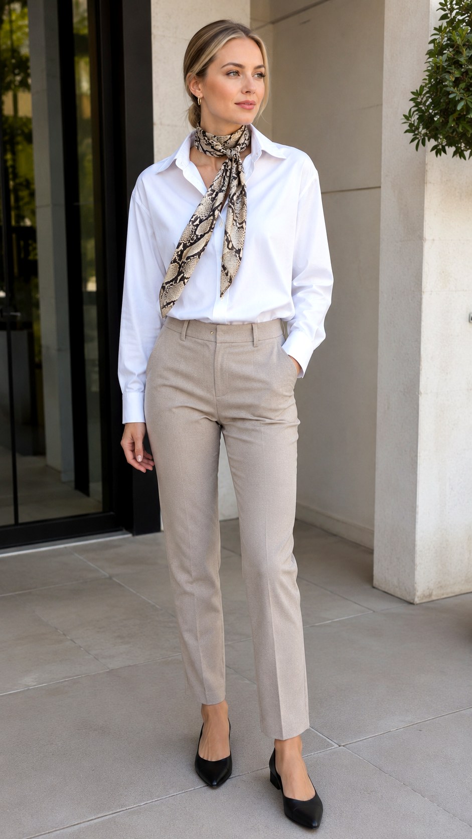 Elegant Silk Scarf Snake Print - 21 animal inspired outfit ideas
