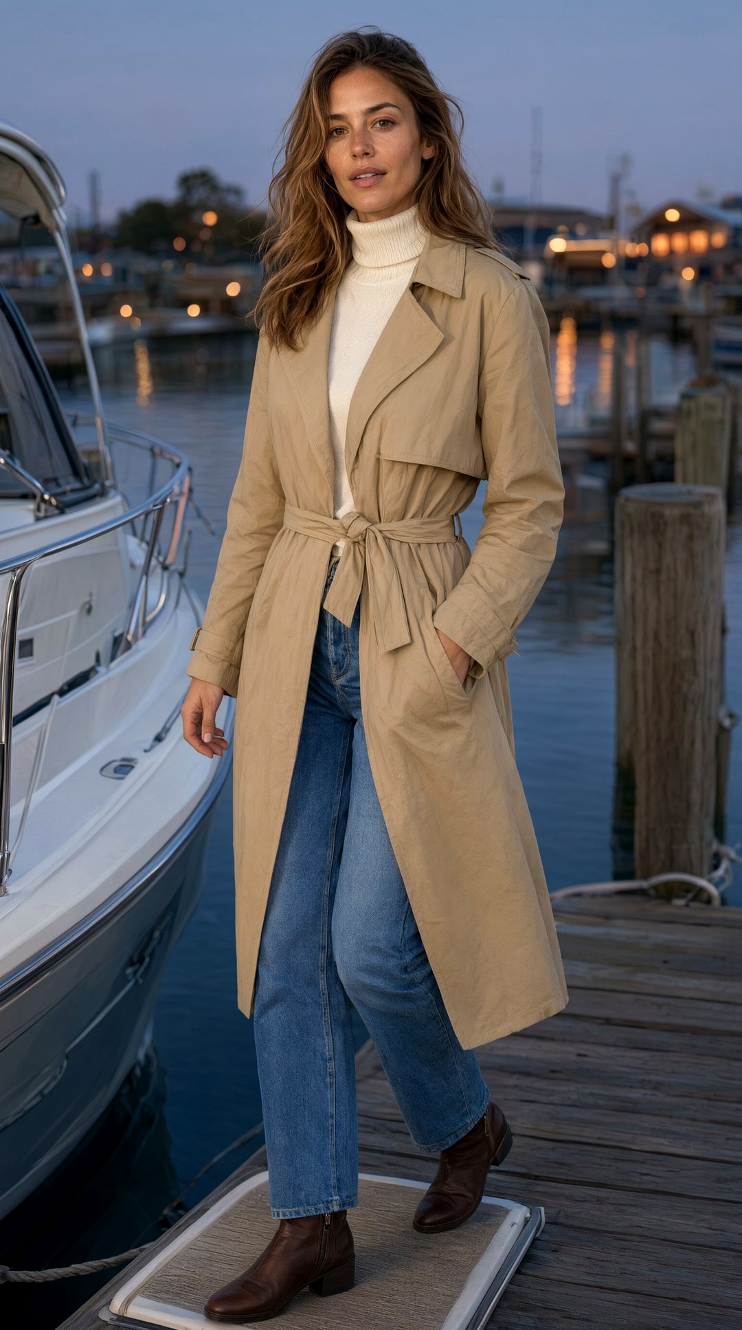 Elegant Trench Coat Finish - 20 Sailing Outfit Ideas