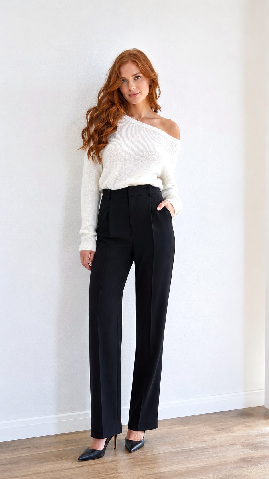 Elegant White Off Shoulder Sweater Outfit - 24 white off shoulder sweater outfit ideas