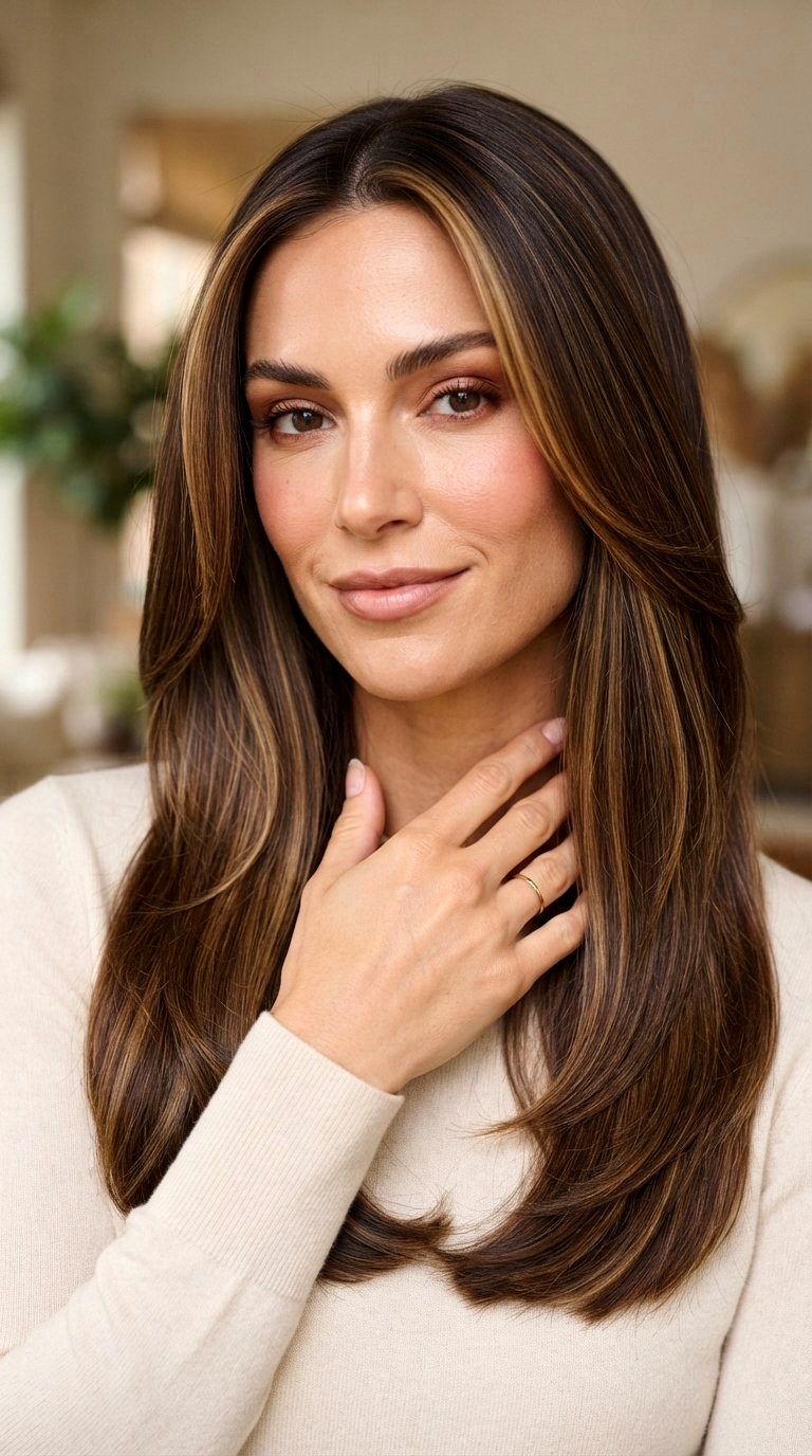 Expensive Brunette with Long Layers - 21 long hair color ideas