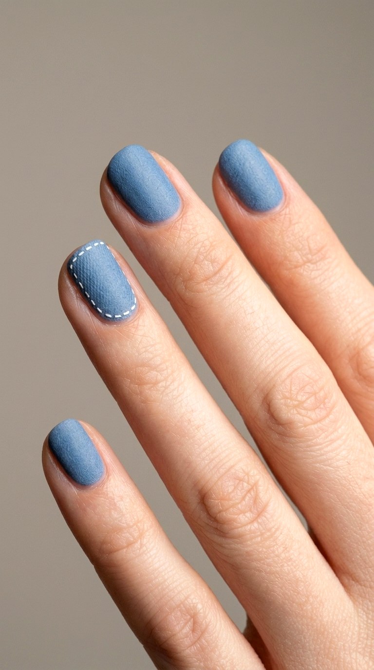 Faded Denim Blue Minimalist Aesthetics - 24 Summer Nail Design Trends