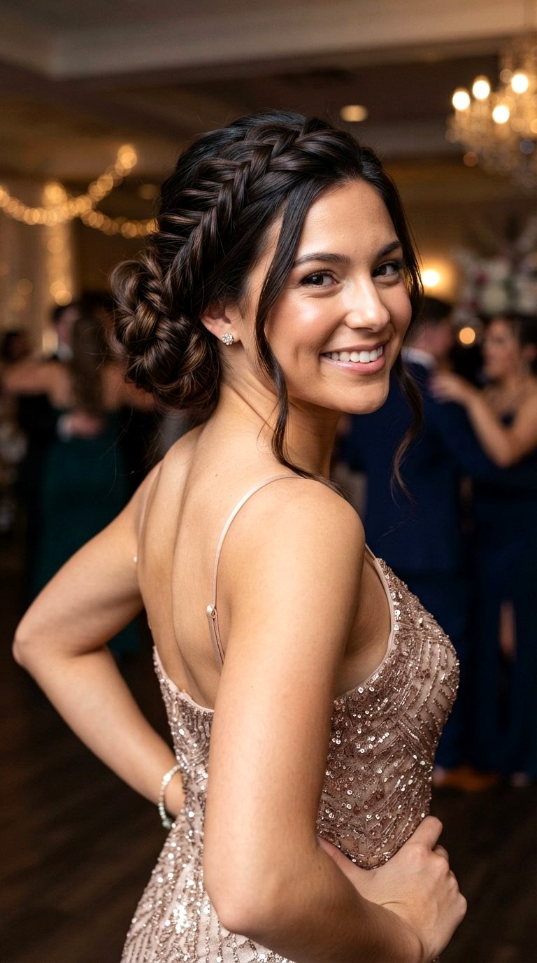 Fishtail Braided Low Chignon Prom Style - 20 low bun prom hairstyles ideas