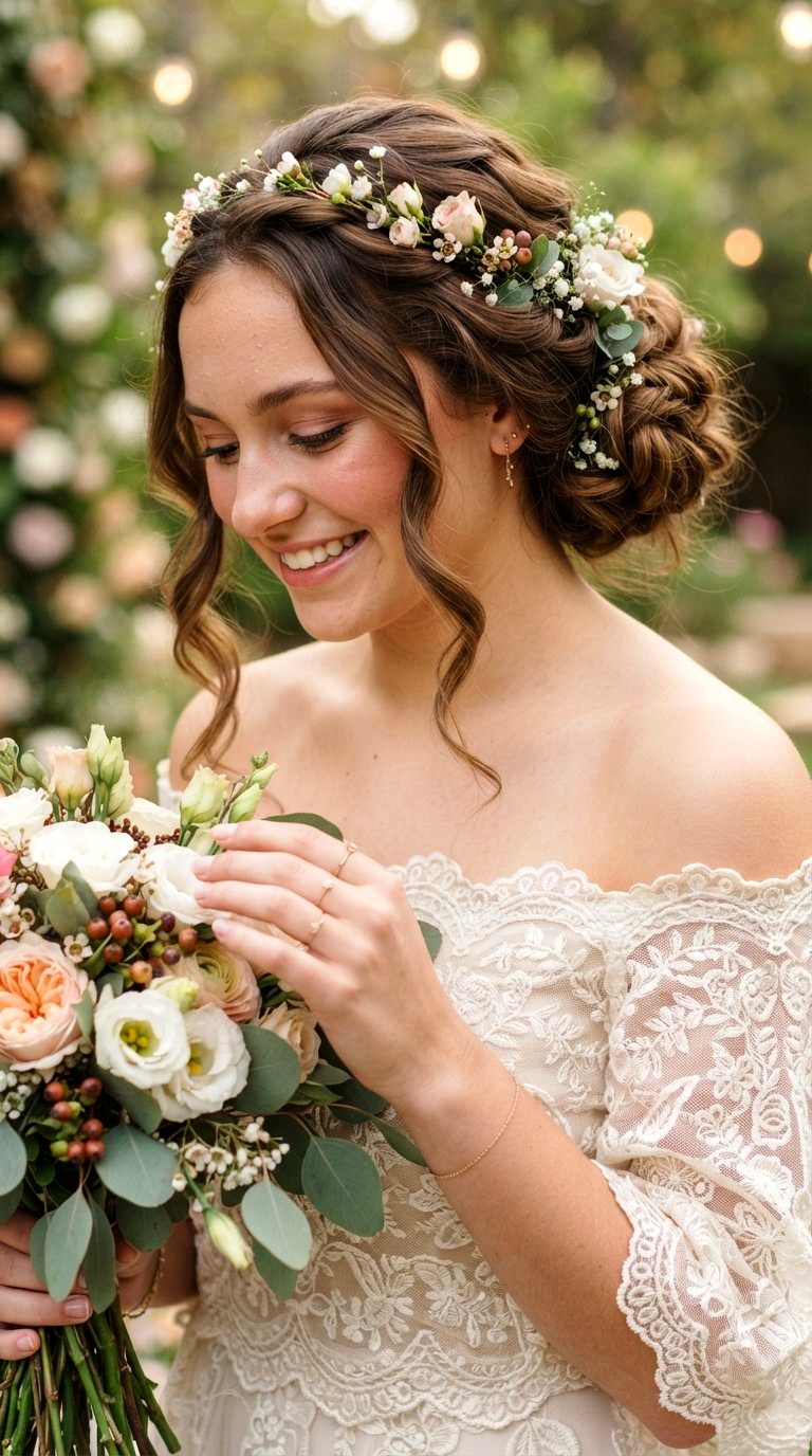 Floral Accented Low Bun Prom Style - 20 low bun prom hairstyles ideas