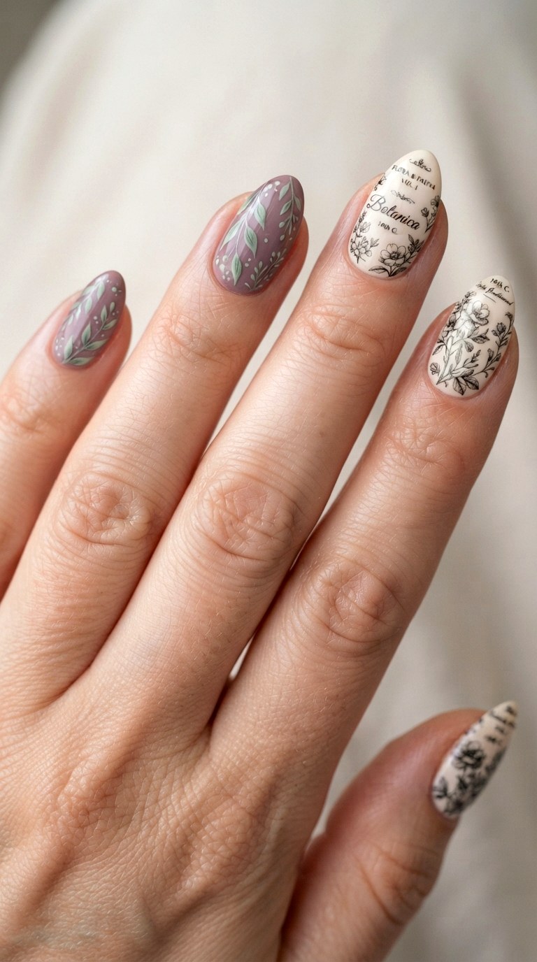 Floral Book Cover Nail Art - 21 school nail art designs