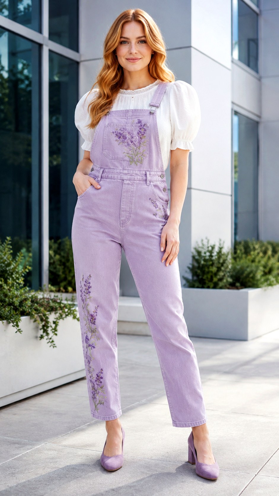 Floral Embroidered Homecoming Overall Outfit - 24 homecoming overall outfit ideas