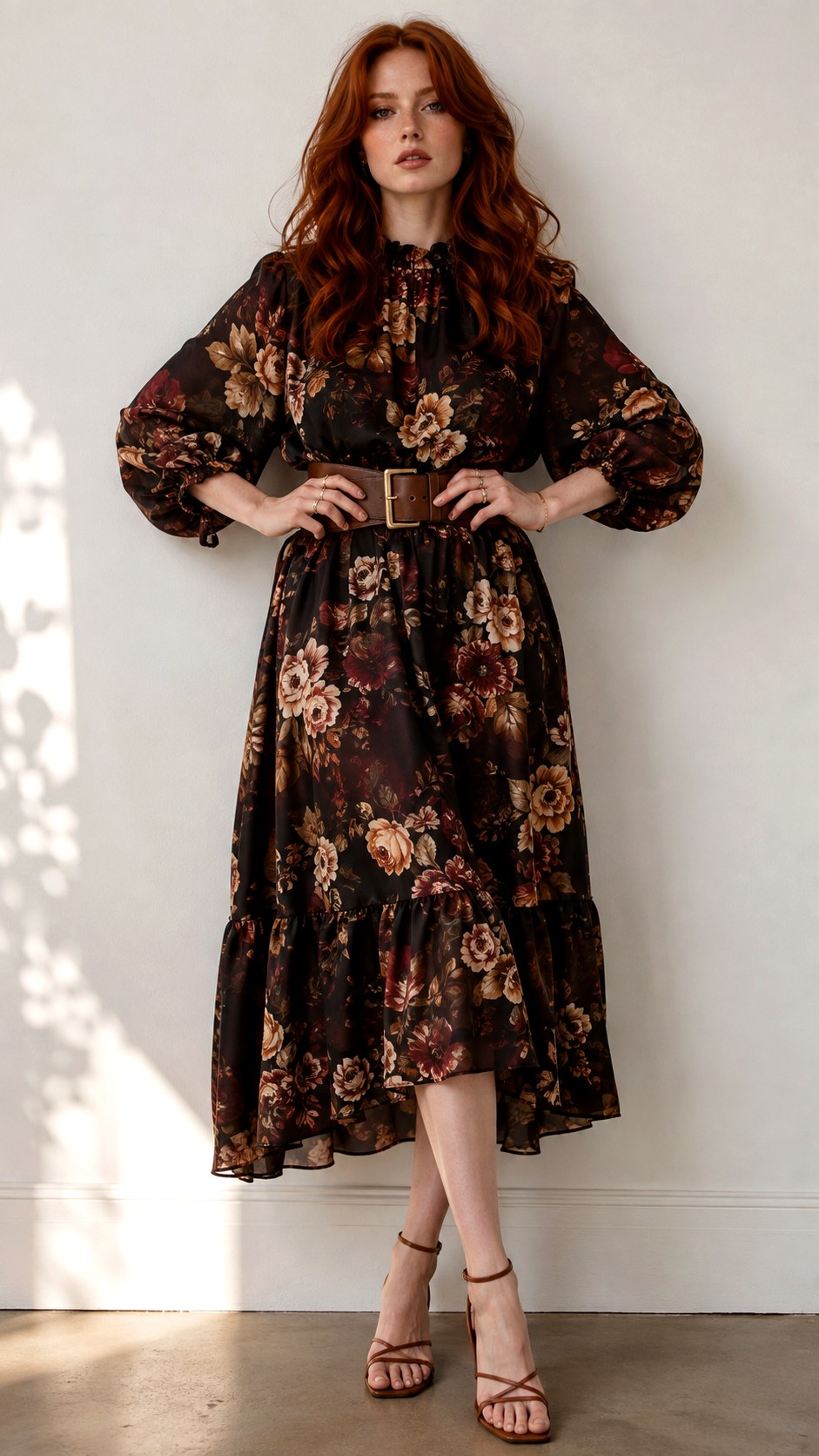 Floral Midi Dress Styling - 24 italian fashion Looks