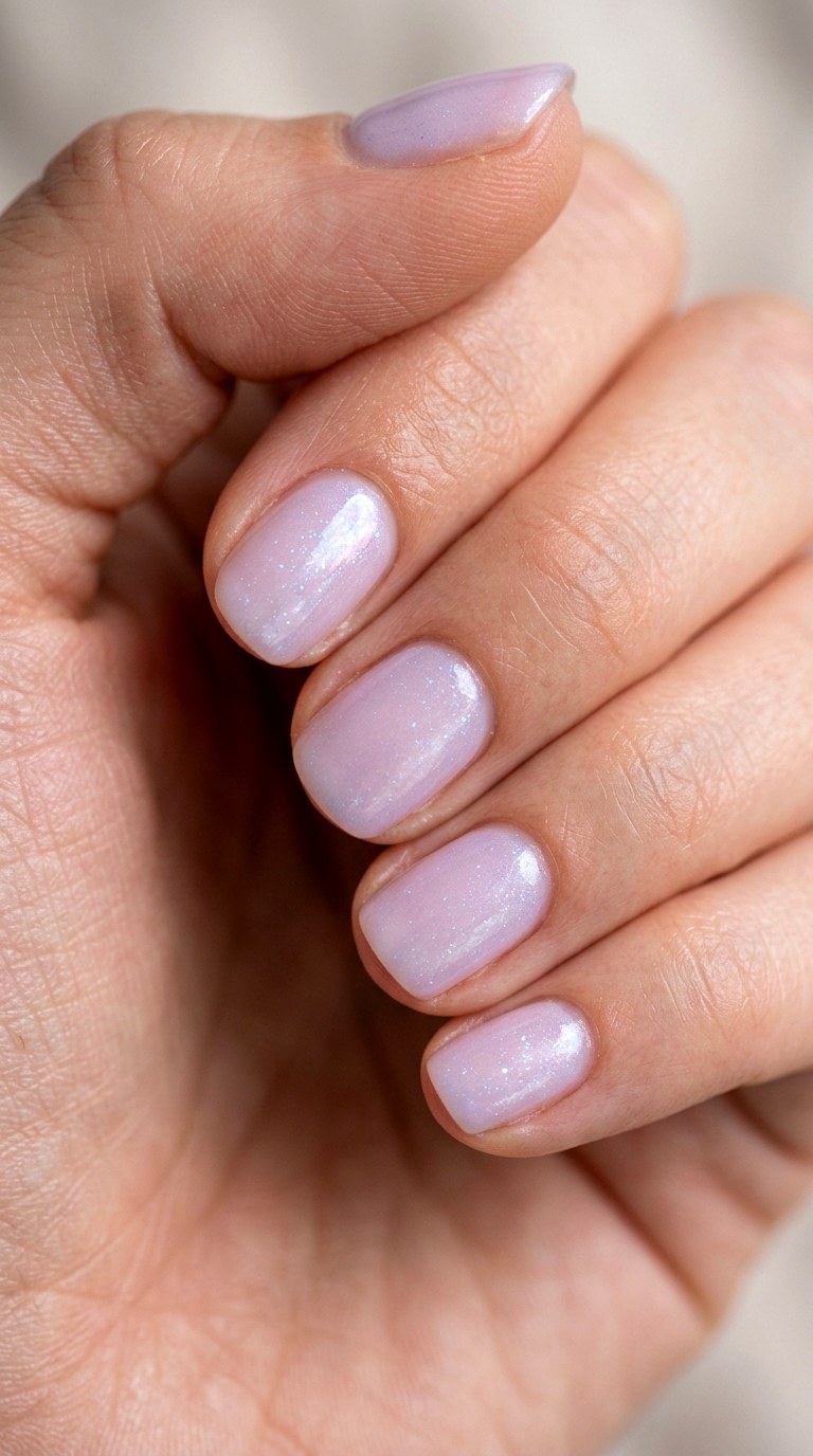 Frosted Lilac Glaze Nail Art - 23 short teen nail art ideas