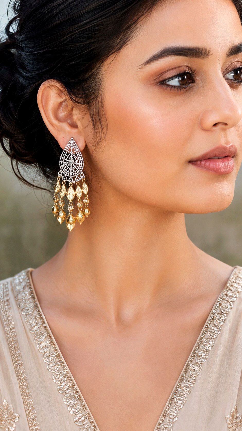 Fusion Gold Silver Chandelier Earrings - 24 gold and silver jewelery ideas