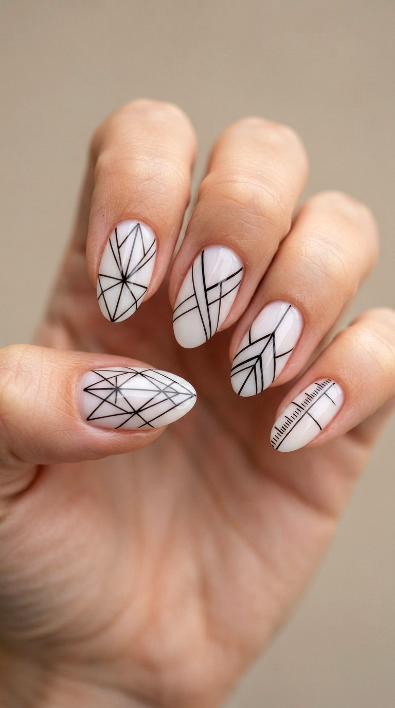 Geometry Ruler Nail Art - 22 cute back to school nail art design