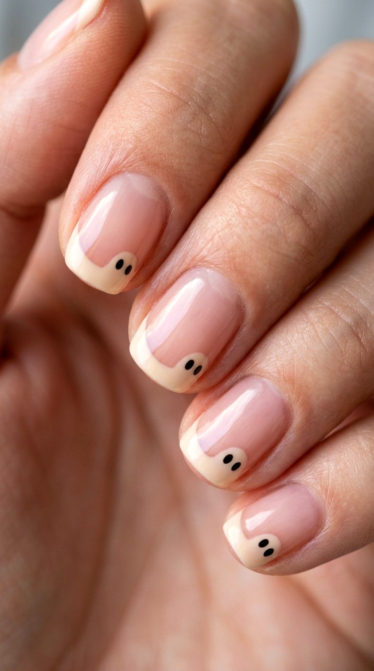 Ghost French Tip Nail Art - 23 short teen nail art ideas