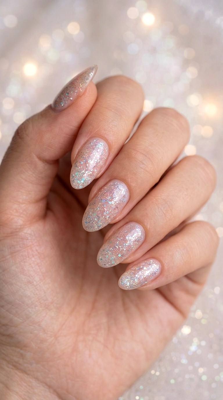 Ghost Glitter Overlay Finish - 23 Trendy Nail Designs