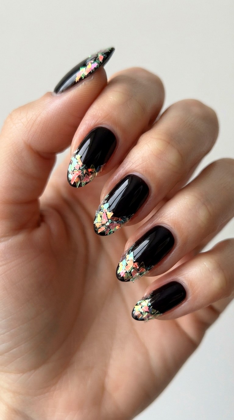 Glass Shard French Tip Art - 21 cute french tip nail art ideas