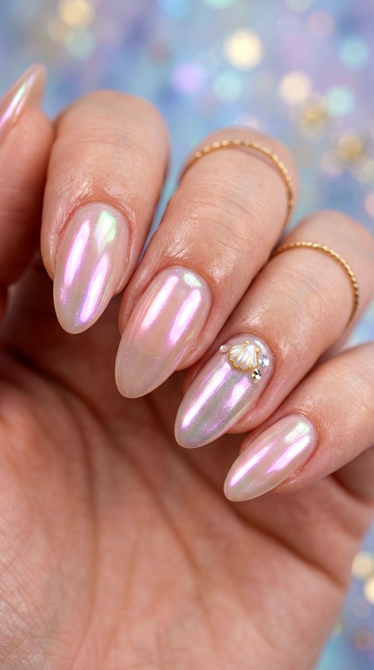 Glazed Donut Mermaid Finish - 22 Simple Summer Nail Designs