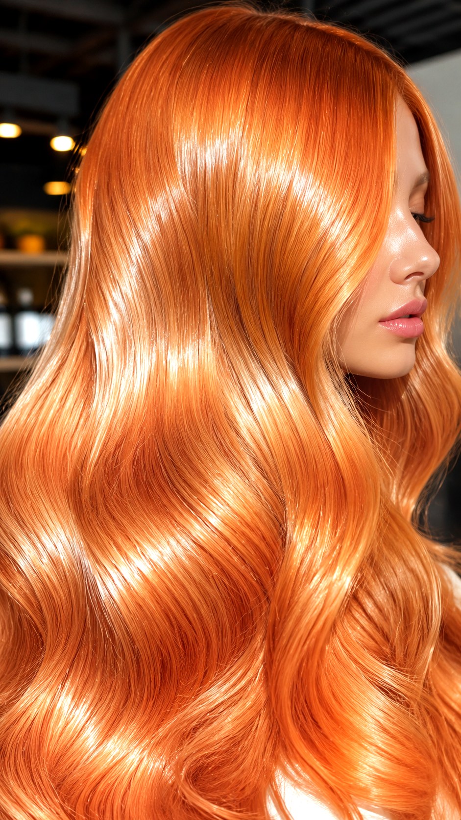 Glossy Apricot Mirror Shine - 25 Golden Apricot Hair Color Ideas