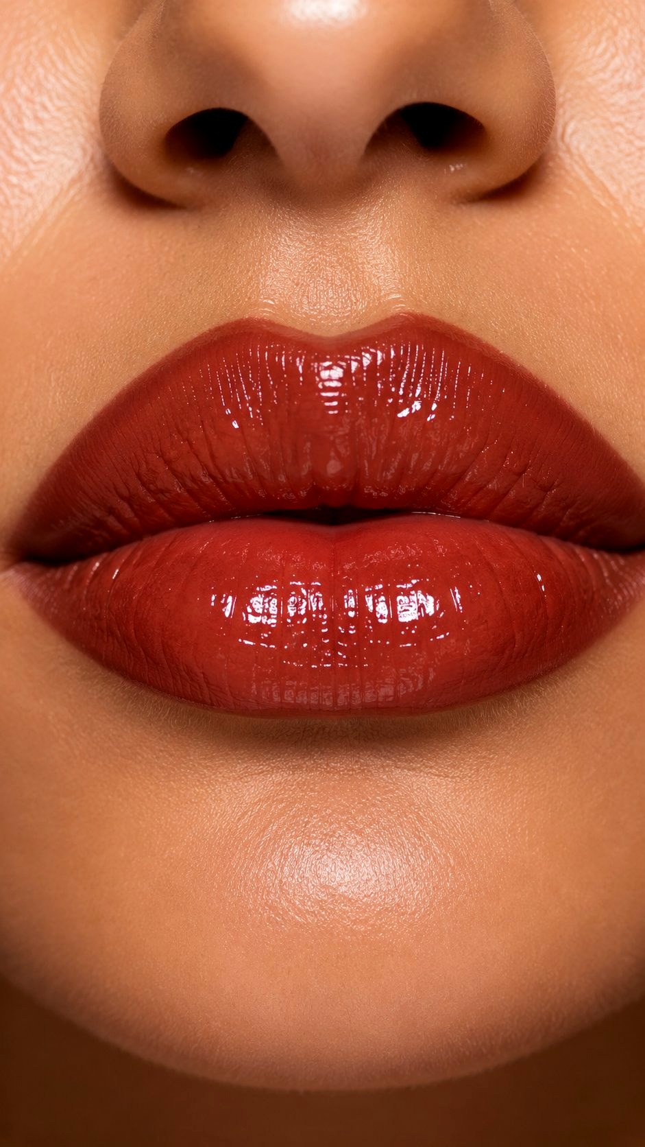 Glossy Brick Red Lip Combo - 20 Olive Skin Lip Color Looks