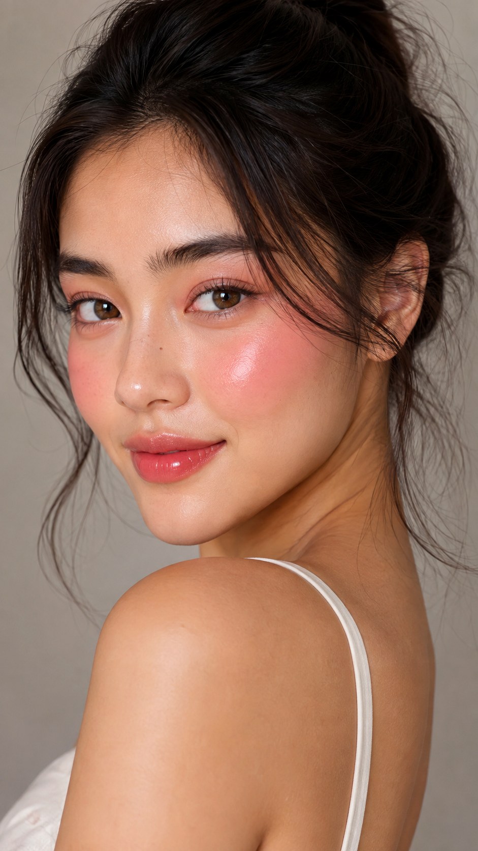 Glossy Eyelid and Cheek Matching - 25 Jelly Blush Makeup Ideas