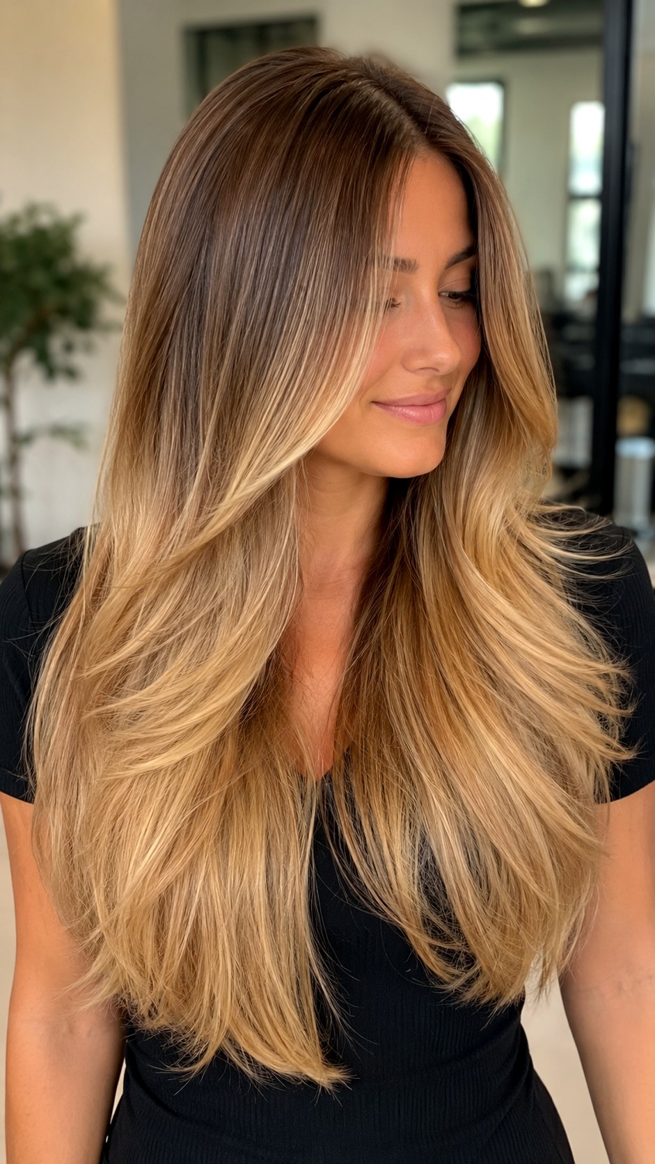 Glossy Honey Blonde Sombre - 24 Honey Blonde Hair Color Ideas