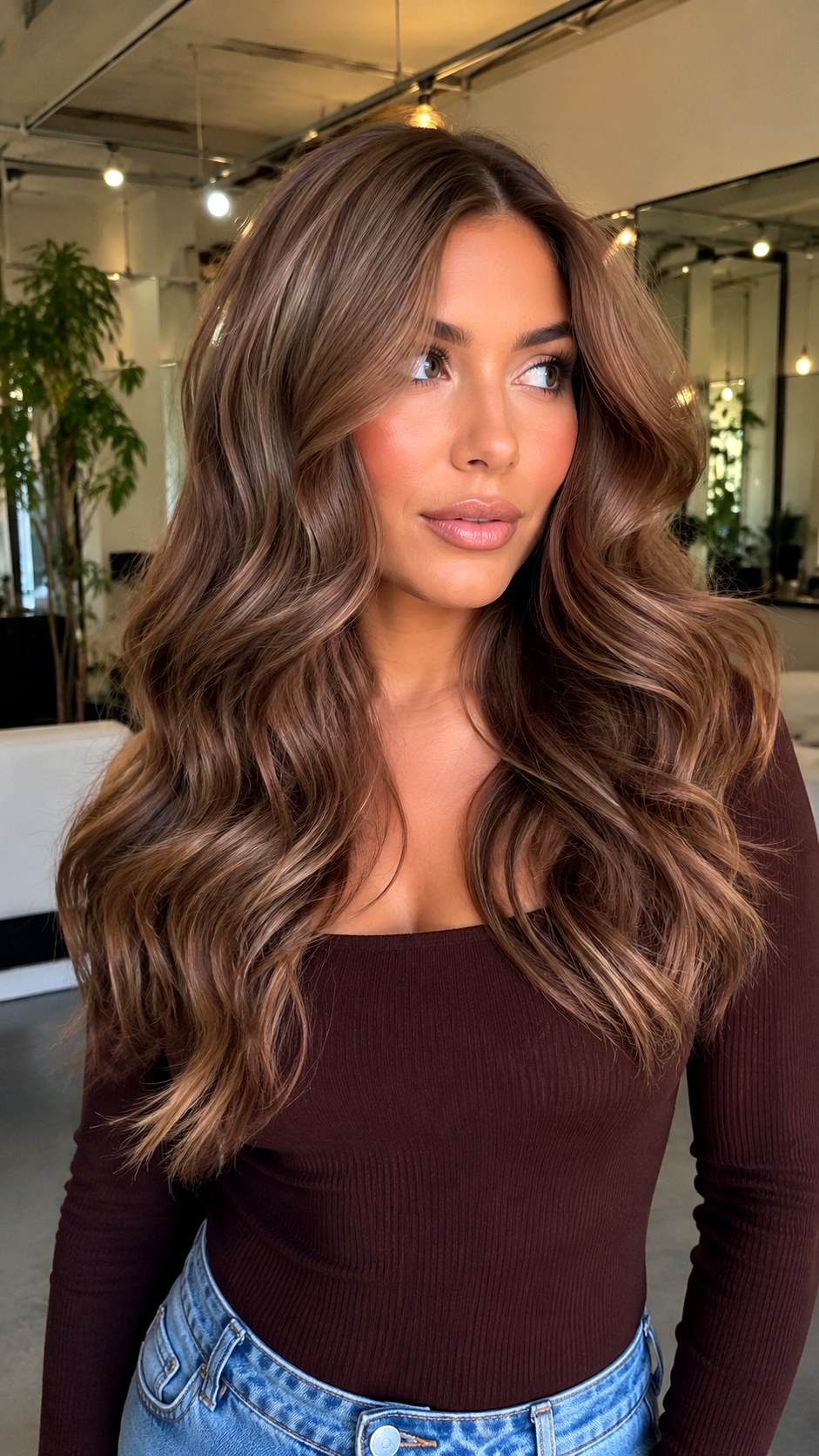 Glossy Mocha Mousse Hair Color - 24 Brunette Hair Color Ideas