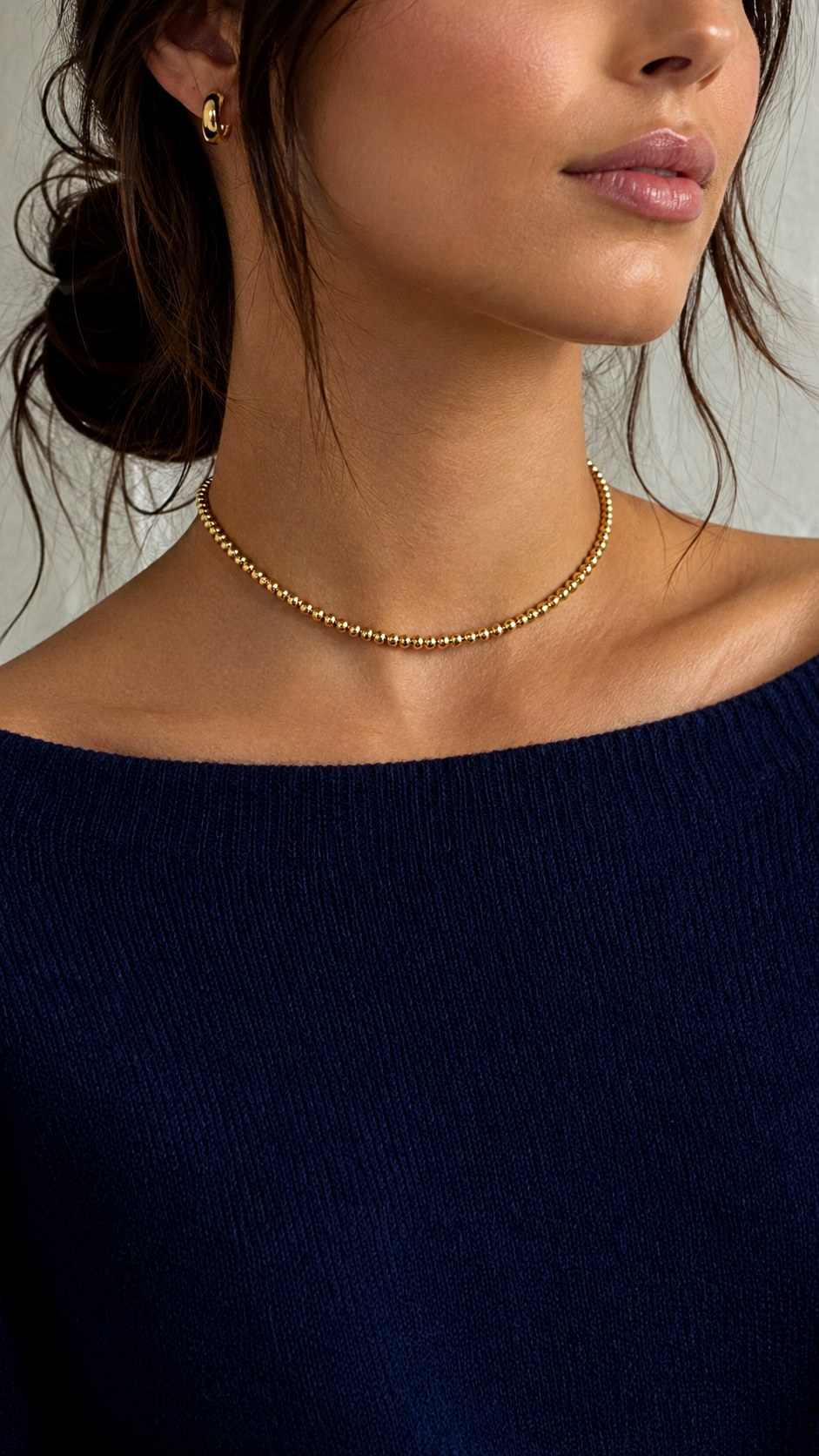 Gold Beaded Choker Necklaces - 23 gold jewelry ideas