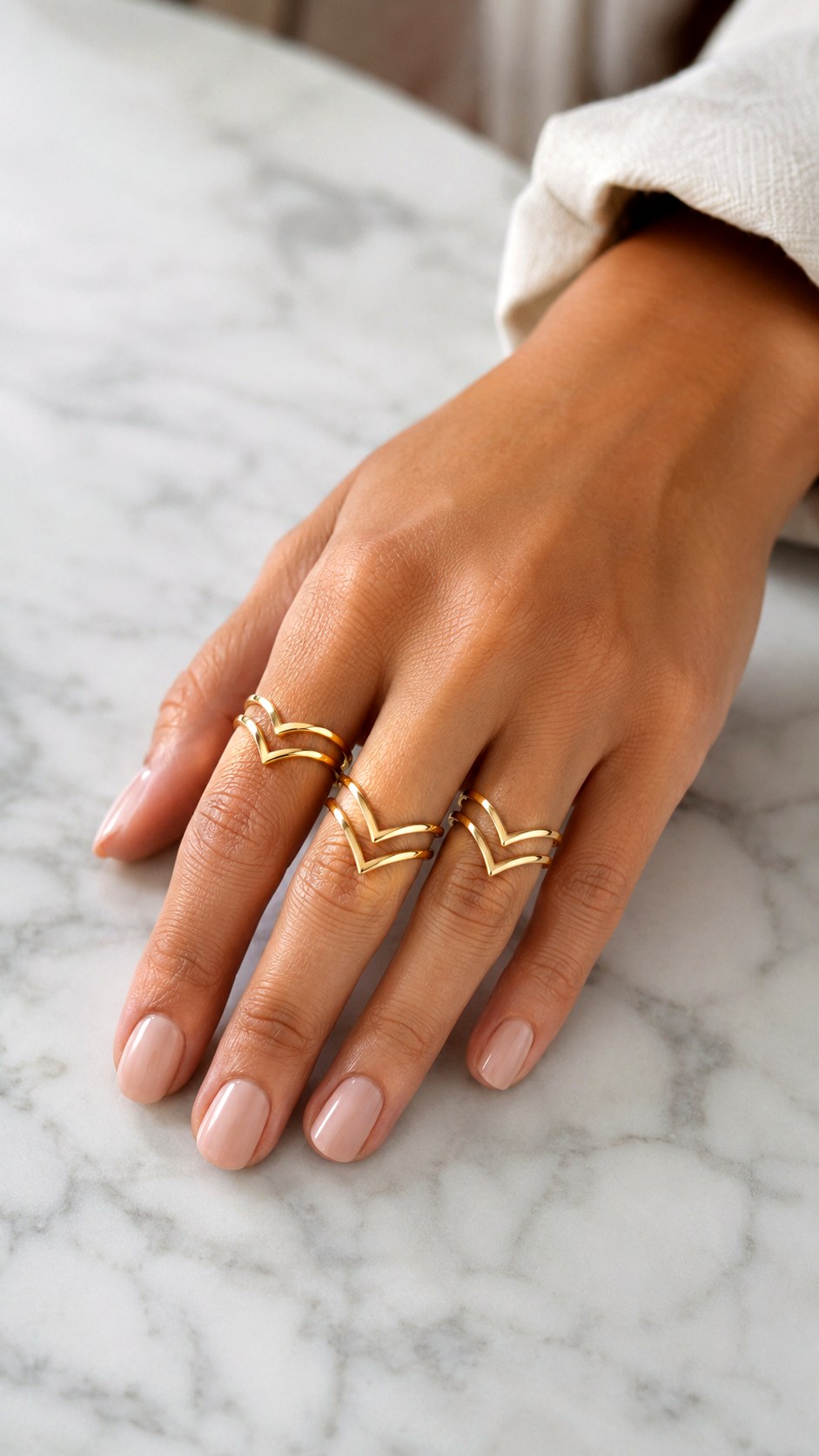 Gold Chevron Ring Stacks - 23 gold jewelry ideas