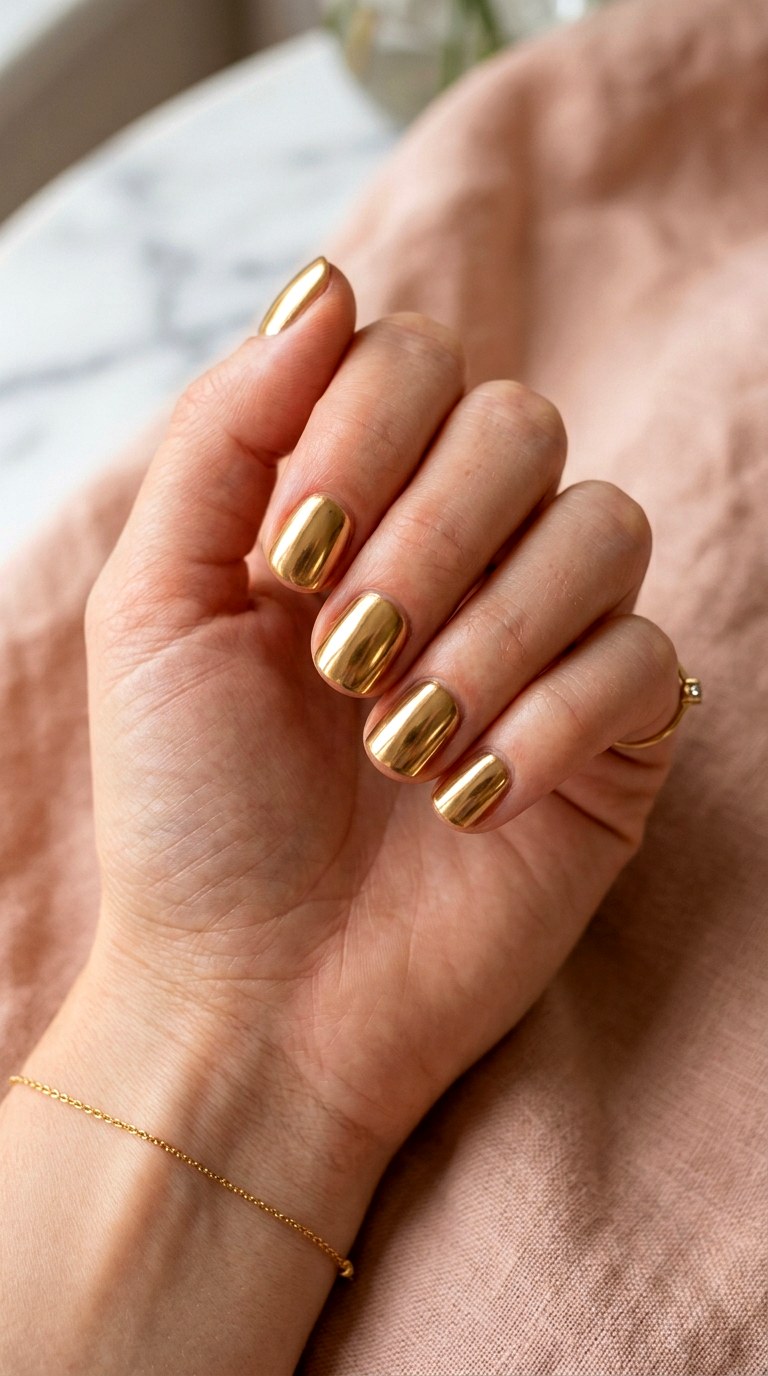 Gold Glazed Donut Chrome - 22 Glazed Donut Chrome Nail Ideas