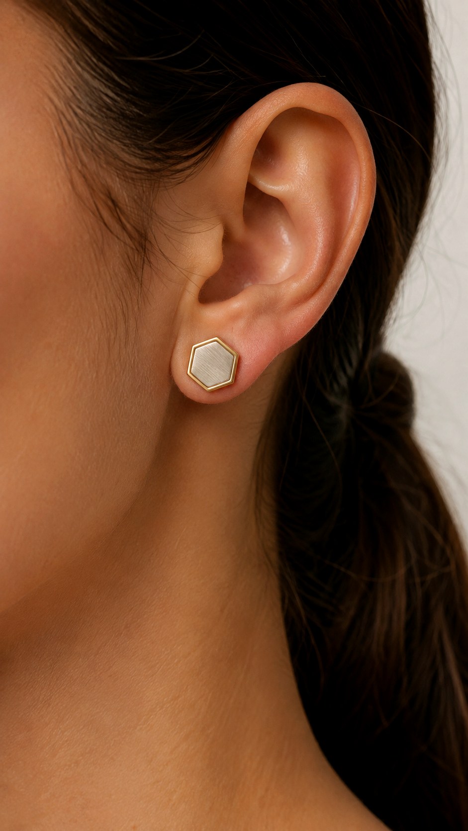 Gold Silver Hexagon Stud Earrings - 24 gold and silver jewelery ideas