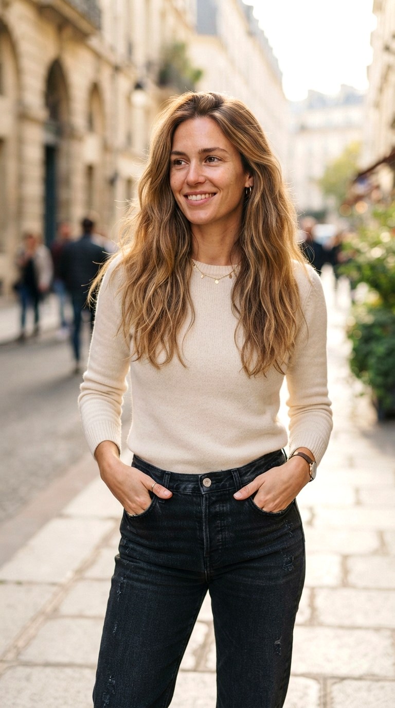 Golden Bronze Lived In Blend - 22 long hair dye ideas