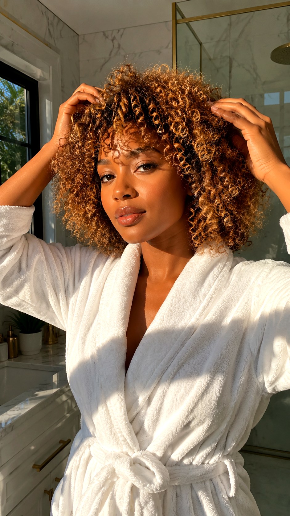 Golden Bronze Wash and Go - 24 natural hair color ideas