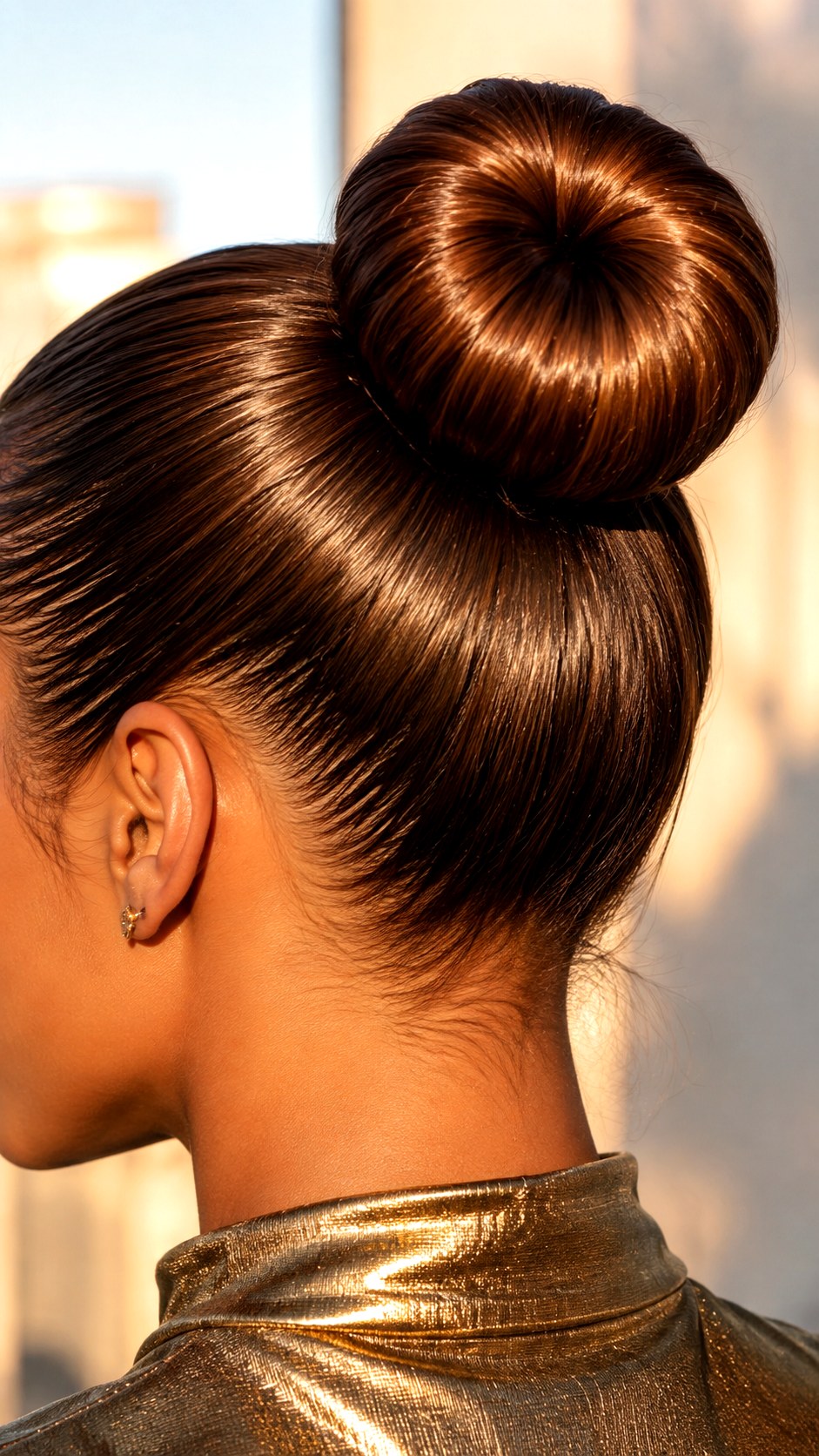 Golden Hour Glazed Donut Bun - 21 elegant bun hairstyles classy ideas