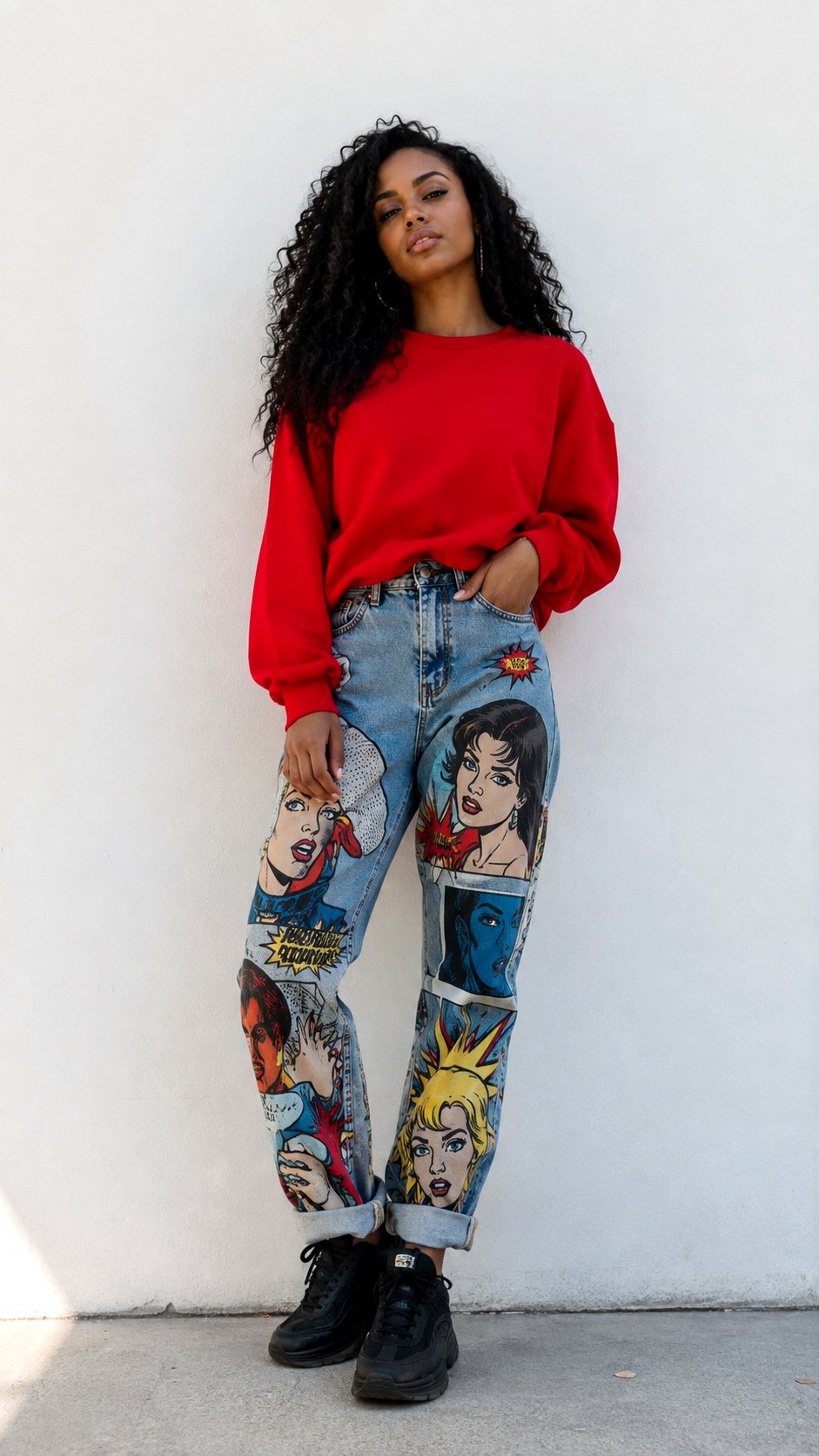 Graphic Comic Book Painted Jean Outfit Ideas - 23 painted jean outfit ideas