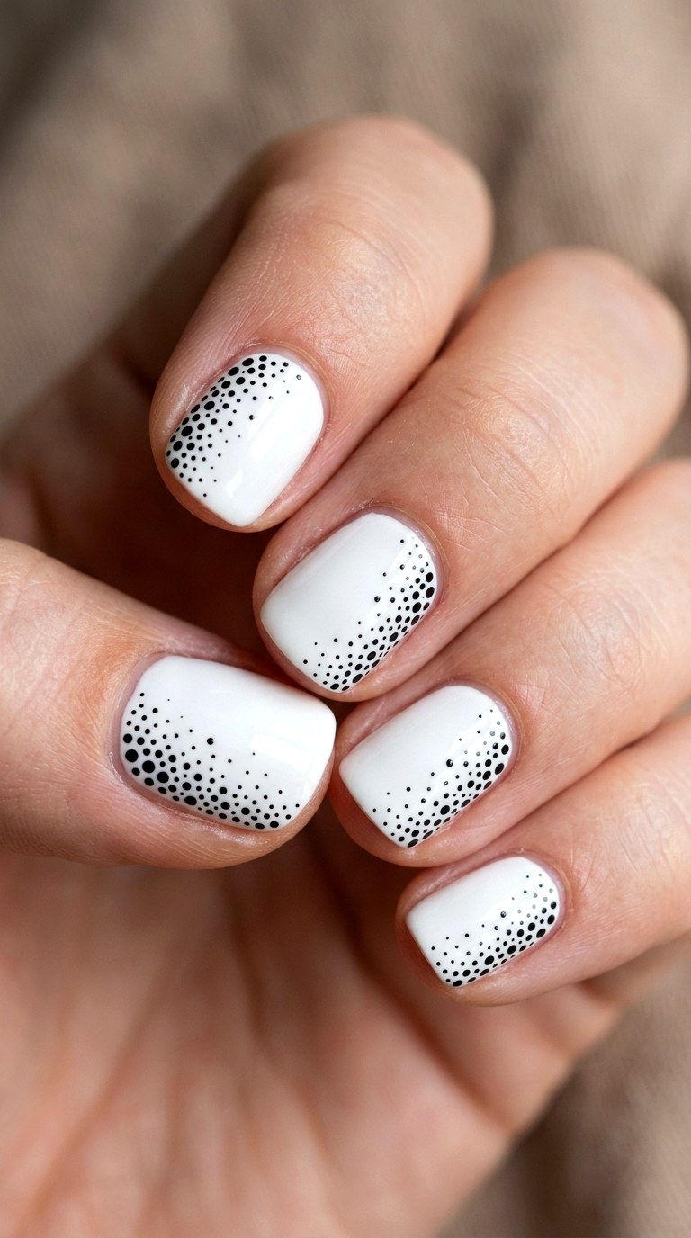 Graphic Dot Cluster Nail Art - 23 short teen nail art ideas