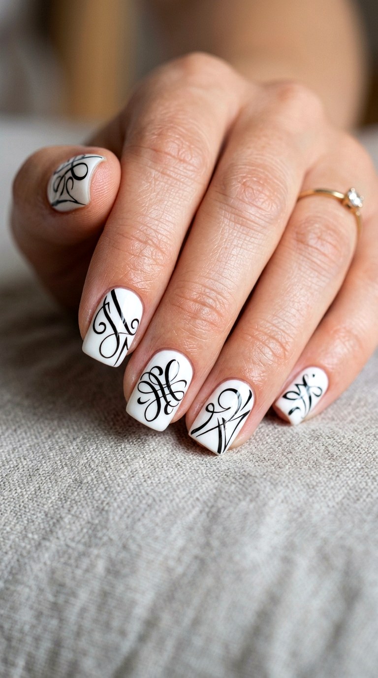 Graphic Liner Black And White - 22 Summer Nail Art Ideas