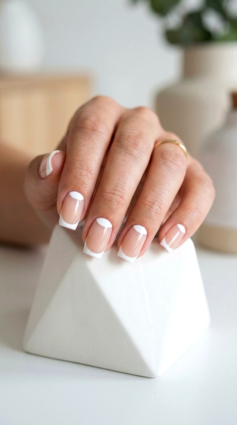 Half Moon White French Manicure - 20 White French Tip Nail Design Ideas