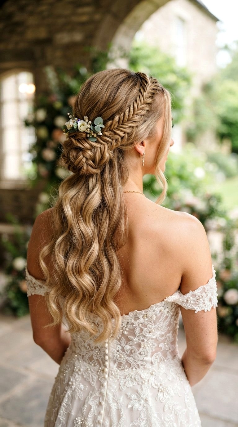 Half Up Braided Low Bun - 20 low bun hairstyles ideas
